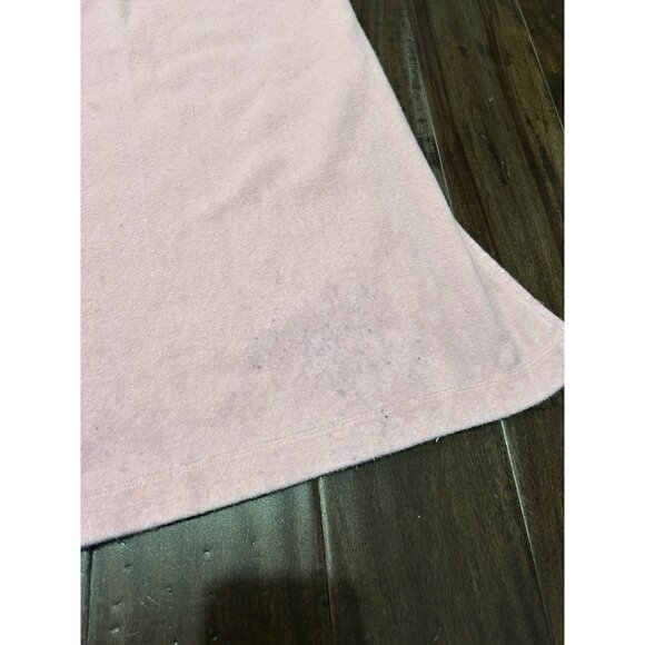 Quacker Factory French Terry Lounge Dress Pink Sz XL Mother Of Pearl Buttons - Picture 8 of 10